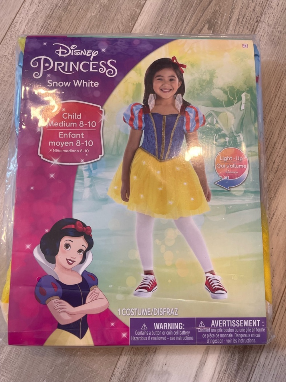 LIGHT UP Disney Princess Snow White Costume - Blue, Yellow, Red